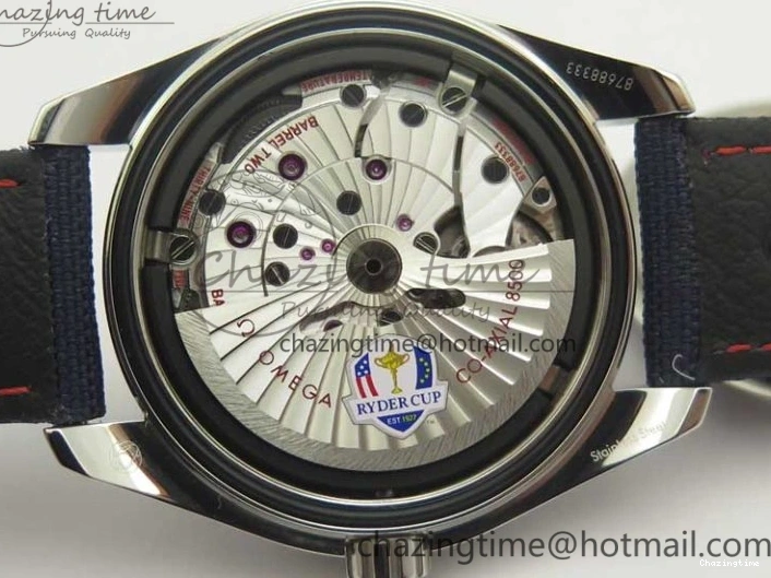 0220 EasyCare Aqua Terra Master Ryder Cup Edition VSF 1:1 Best Edition White Textured Dial on Blue Nylon Strap A8500 Super Clone 8016